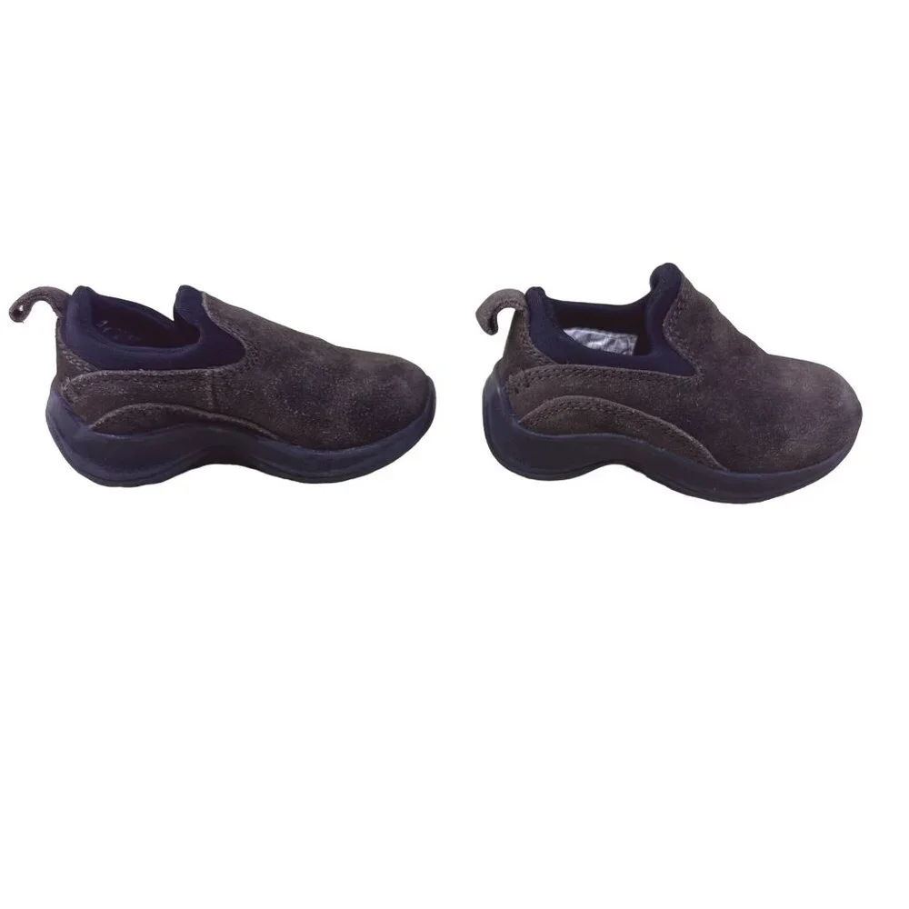 Lands End Brown Suede Loafers Boys Size 5 Slip on